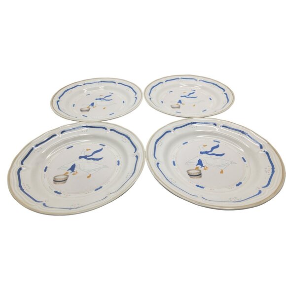 vintage 1987 newcor set of 4 stoneware 6005 countryside 7.5" dessert plates. - Picture 5 of 7